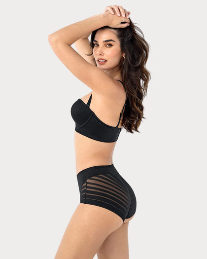 Panty faja clásico con compresión moderada de abdomen y bandas en tul