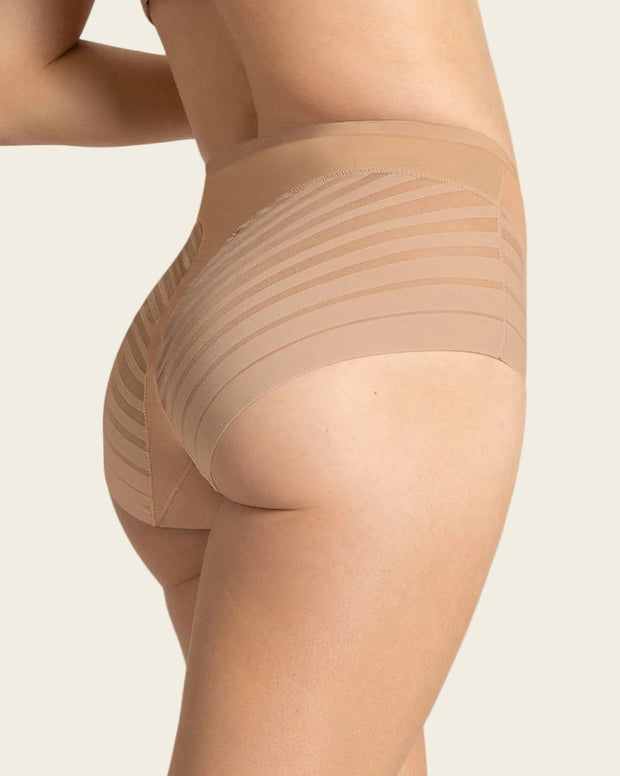 Panty faja clásico con compresión moderada de abdomen y bandas en tul