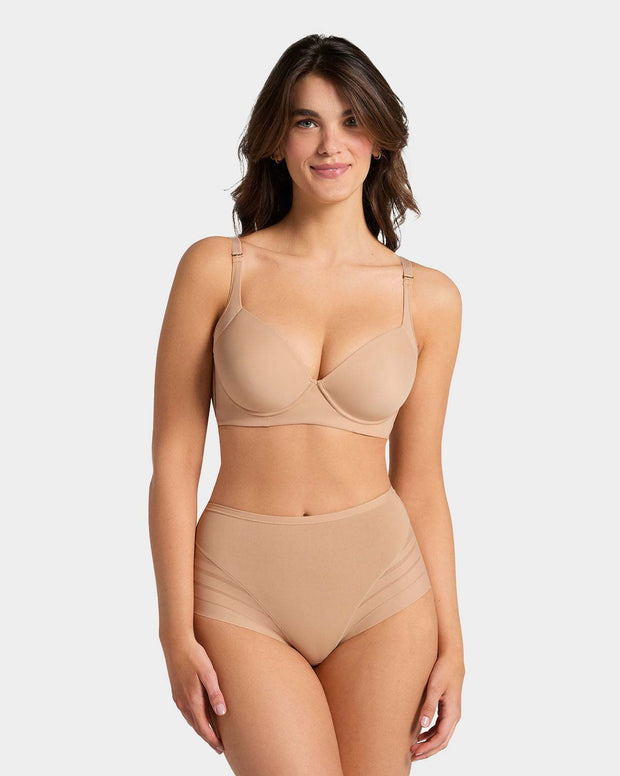 Panty faja clásico con control moderado de abdomen y bandas en tul