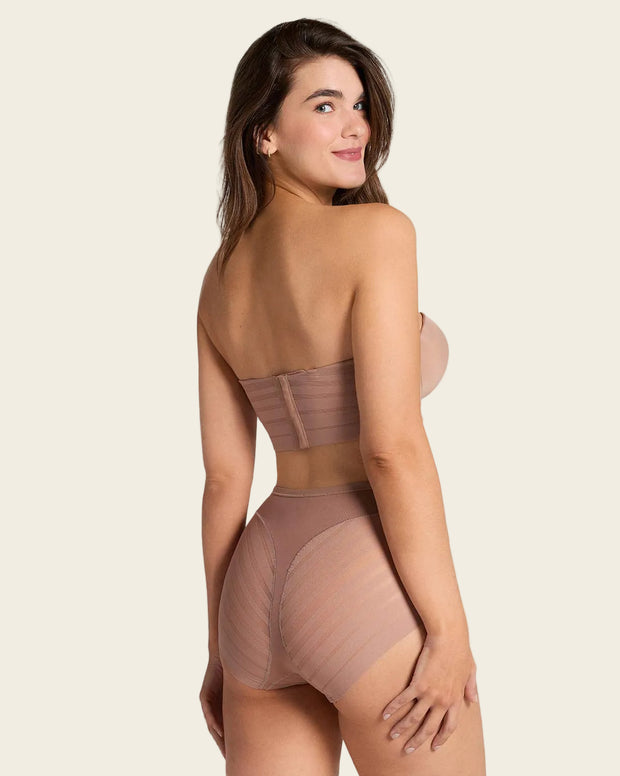 Panty faja clásico con compresión moderada de abdomen y bandas en tul
