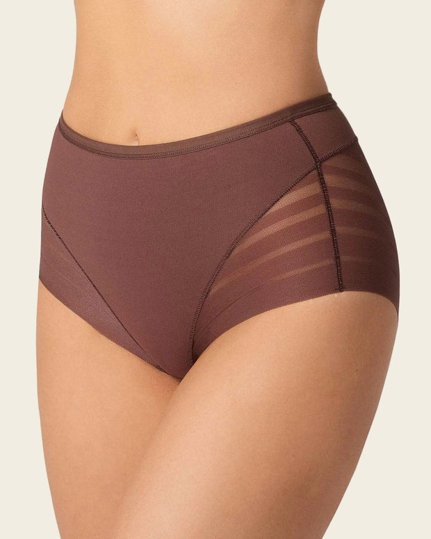 Panty faja clásico con compresión moderada de abdomen y bandas en tul