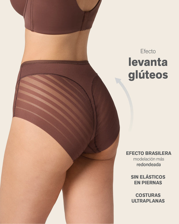 Panty faja clásico con compresión moderada de abdomen y bandas en tul