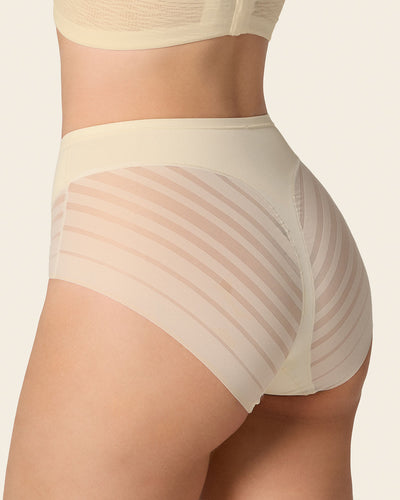 Panty faja clásico con compresión moderada de abdomen y bandas en tul#color_898-marfil