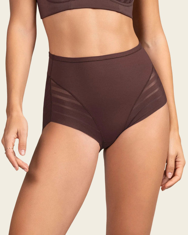 Panty faja clásico con compresión moderada de abdomen y bandas en tul