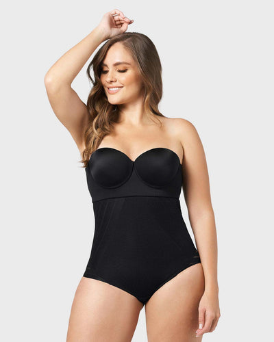 Panty faja busto libre de compresión de abdomen invisible en piernas#color_700-negro