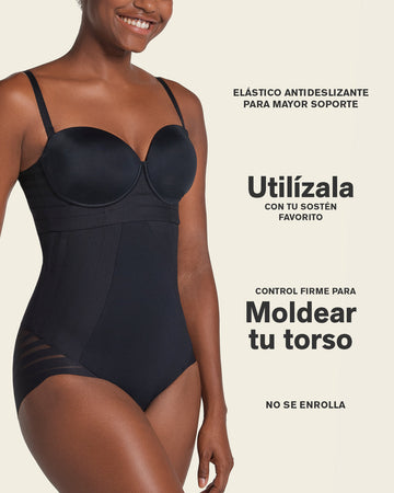 Panty faja busto libre de compresión de abdomen invisible en piernas#color_700-negro
