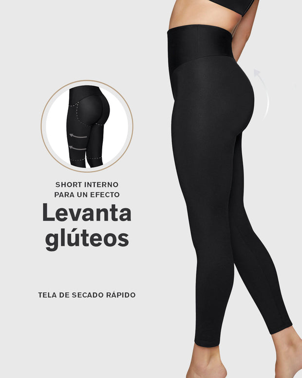 Legging de control con short interno levanta glúteos