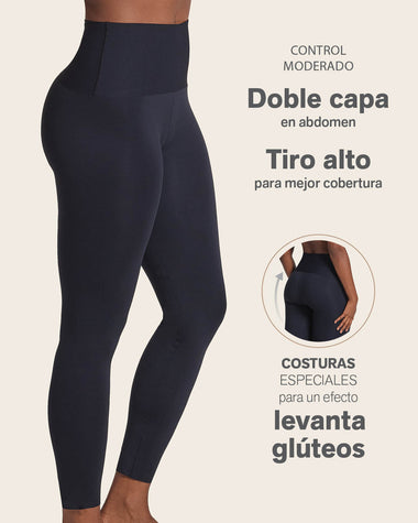 Legging deportivo tiro alto de compresión y de secado rápido#color_700-negro