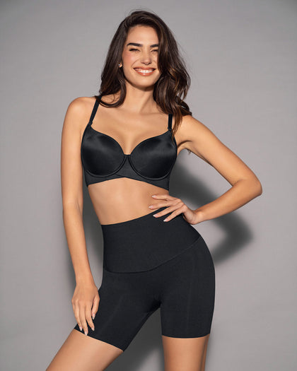 Short de compresión de abdomen y cintura que disimula la celulitis#color_700-negro