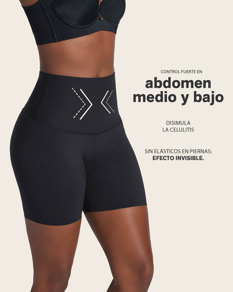 Short de compresión de abdomen y cintura que disimula la celulitis#color_700-negro