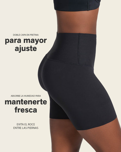 Short de compresión de abdomen y cintura que disimula la celulitis#color_700-negro