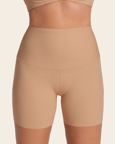 Short de compresión de abdomen y cintura que disimula la celulitis#color_801-cafe-medio