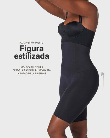 Faja pantalón de tiro alto con compresión en abdomen y cintura#color_700-negro