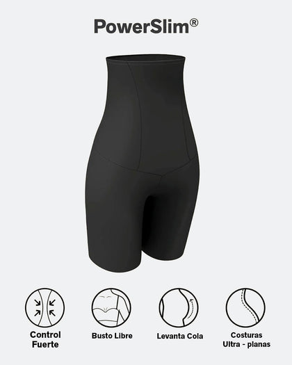 Faja pantalón de tiro alto con compresión en abdomen y cintura#color_700-negro