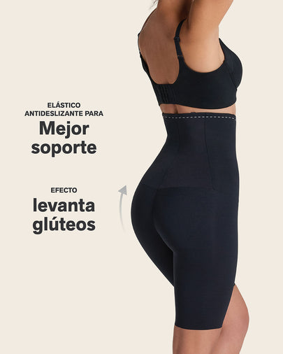 Faja pantalón de tiro alto con compresión en abdomen y cintura#color_700-negro