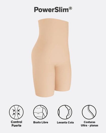 Faja pantalón de tiro alto con compresión en abdomen y cintura#color_801-cafe-medio