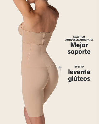 Faja pantalón de tiro alto con compresión en abdomen y cintura#color_801-cafe-medio