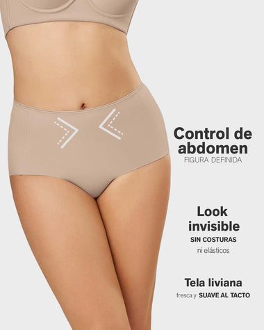 Panty clásico efecto invisible de compresión fuerte en abdomen#color_802-cafe-claro