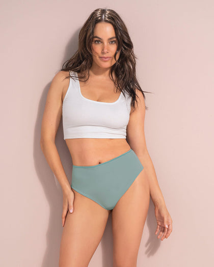 Panty faja brasilera de compresión fuerte tiro alto#color_727-verde-medio