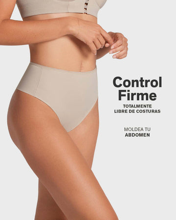 Panty faja brasilera de compresión fuerte tiro alto#color_802-cafe-claro