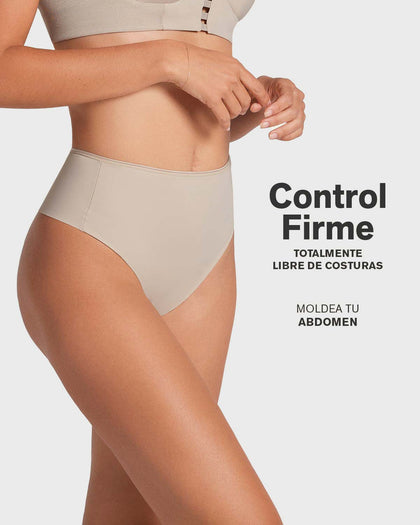 Panty faja brasilera de compresión fuerte tiro alto#color_802-cafe-claro