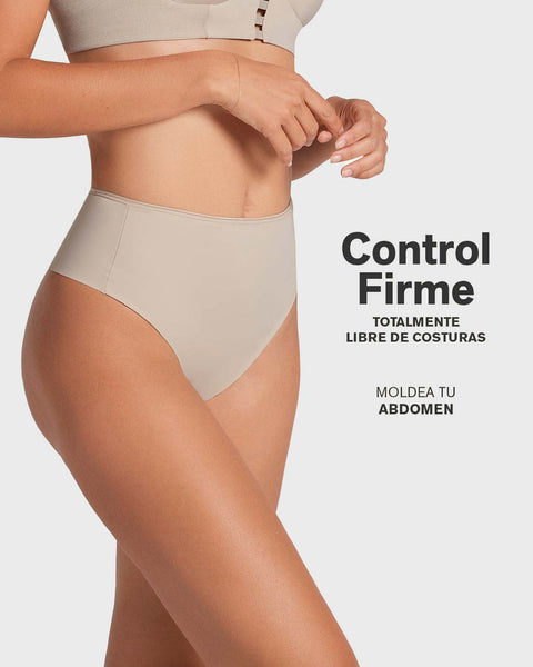 Panty faja brasilera de compresión fuerte tiro alto#color_802-cafe-claro