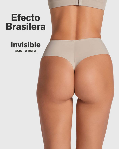 Panty faja brasilera de compresión fuerte tiro alto#color_802-cafe-claro