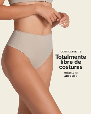 Panty faja brasilera de compresión fuerte tiro alto#color_802-cafe-claro