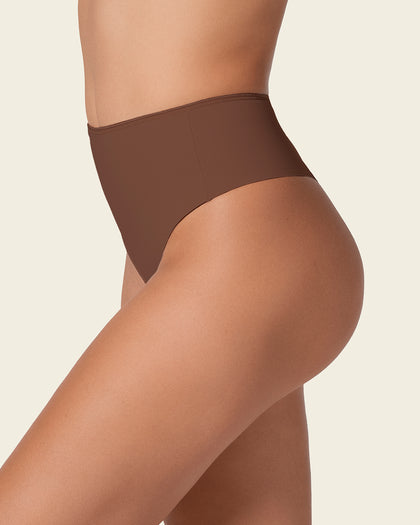 Panty faja brasilera de compresión fuerte tiro alto#color_875-cafe-oscuro