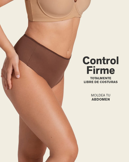 Panty faja brasilera de compresión fuerte tiro alto#color_875-cafe-oscuro