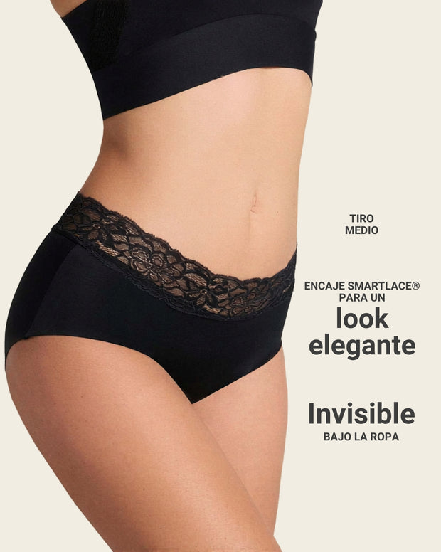 Panty hípster en tela ultraliviana con franja de SmartLace®