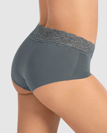 Panty hípster en tela ultraliviana con franja de SmartLace®#color_706-gris-oscuro