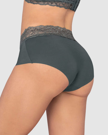 Panty hípster en tela ultraliviana con franja de SmartLace®#color_784-gris-oscuro