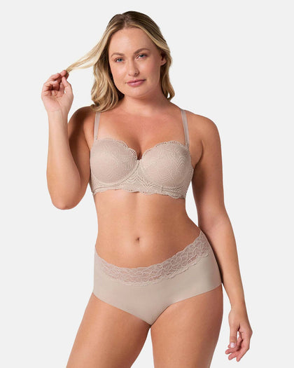 Panty hípster en tela ultraliviana con franja de SmartLace®#color_802-cafe-claro