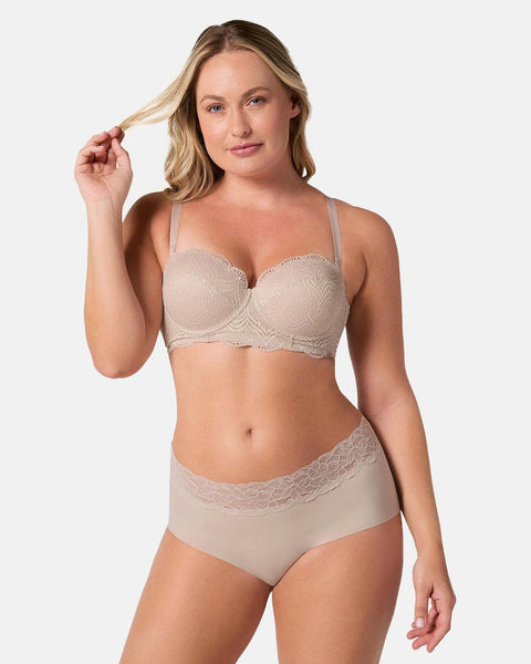 Panty hípster en tela ultraliviana con franja de SmartLace®#color_802-cafe-claro