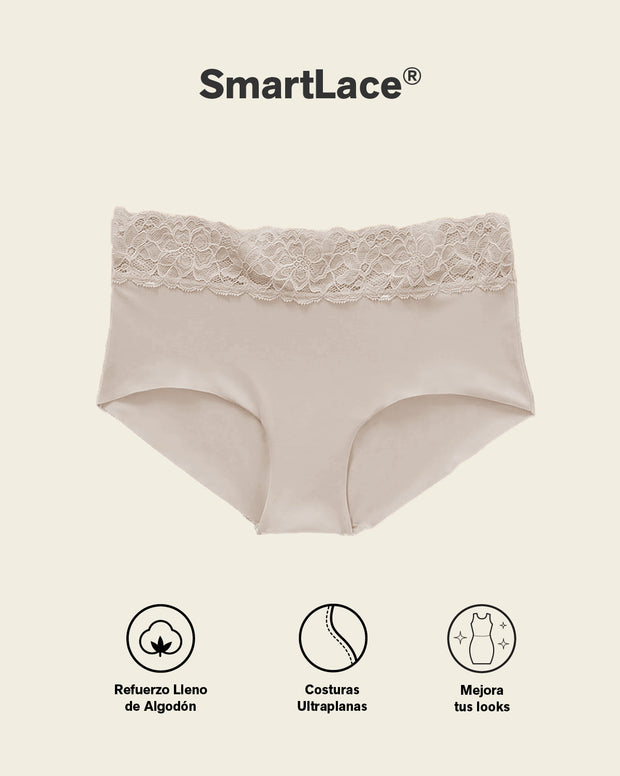 Panty hípster en tela ultraliviana con franja de SmartLace®