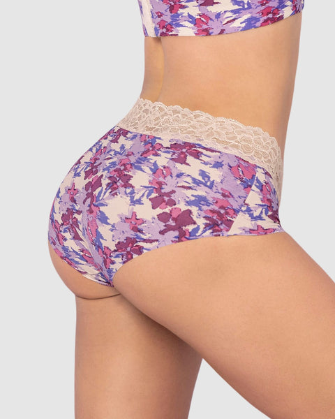 Panty hípster en tela ultraliviana con franja de SmartLace®#color_a46-estampado-manchas-morados