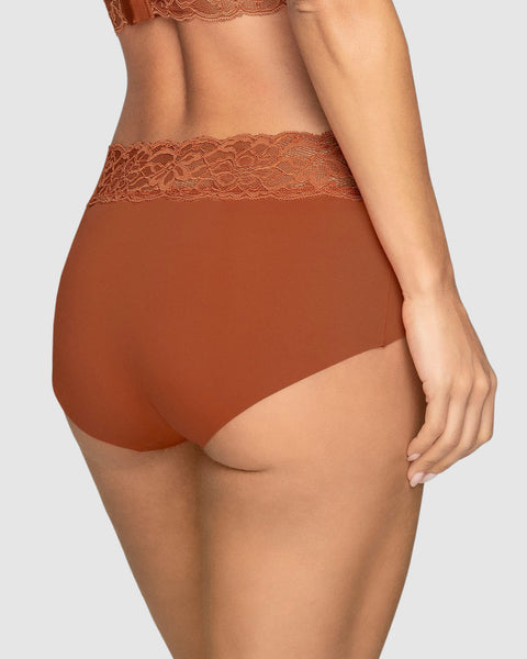 Panty hípster en tela ultraliviana con franja de encaje#color_a89-terracota