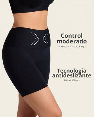 Paquete x 2 shorts de control moderado aspecto invisible con fajón antideslizante#color_700-negro