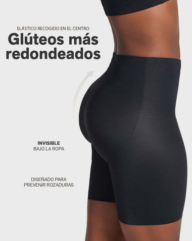 Panty short invisible de compresión de abdomen efecto levanta cola#color_700-negro