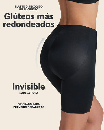 Panty short invisible de compresión de abdomen efecto levanta cola#color_700-negro