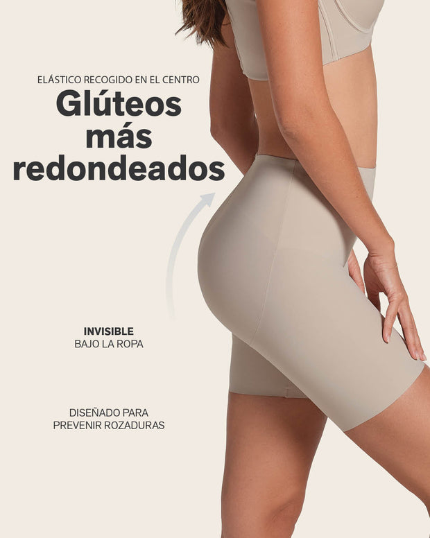 Panty short invisible de control moderado con realce de glúteos