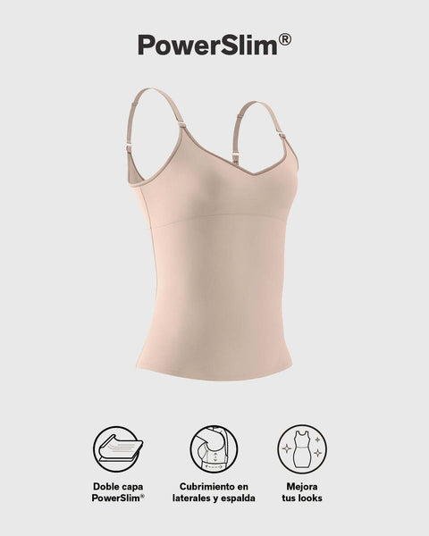 Camiseta multiusos de compresión de abdomen#color_802-cafe-claro