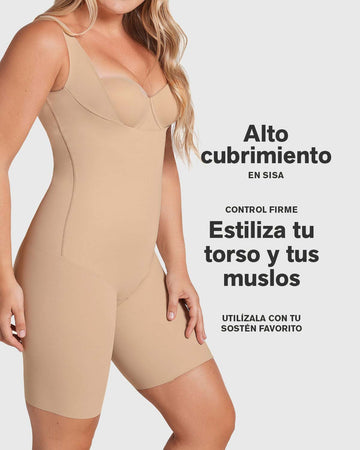 Body busto libre ultraliviano de compresión fuerte#color_801-cafe-medio