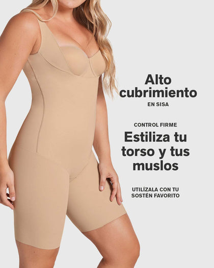 Body busto libre ultraliviano de compresión fuerte#color_801-cafe-medio