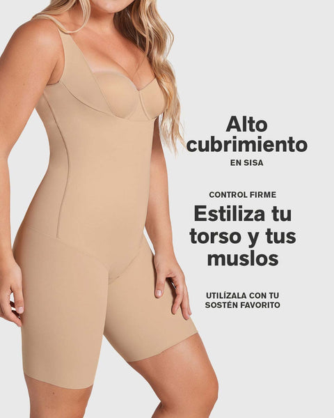 Body busto libre ultraliviano de compresión fuerte#color_801-cafe-medio