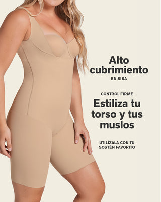 Body busto libre ultraliviano de compresión fuerte#color_801-cafe-medio