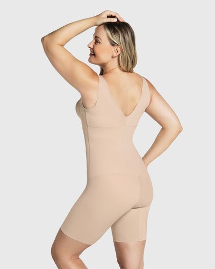Body busto libre ultraliviano de compresión fuerte#color_802-cafe-claro