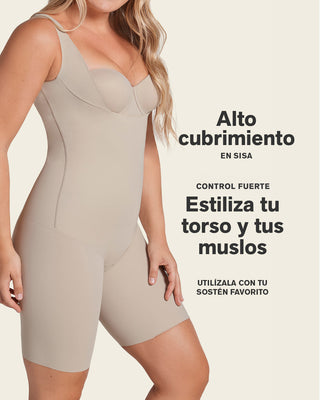 Body busto libre ultraliviano de compresión fuerte#color_802-cafe-claro
