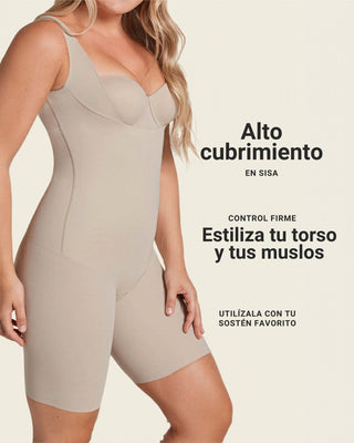 Body busto libre ultraliviano de compresión fuerte#color_802-cafe-claro